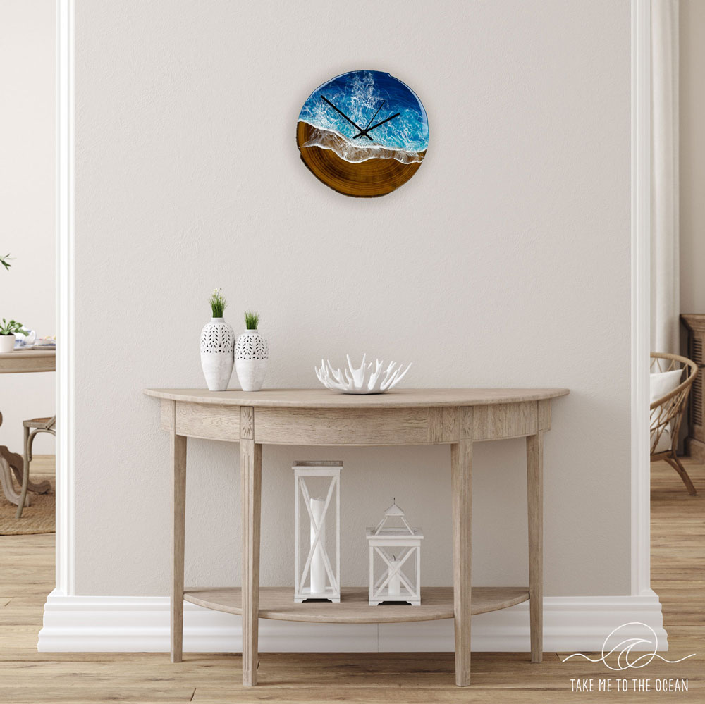 Ocean wall clock beach home wall decor