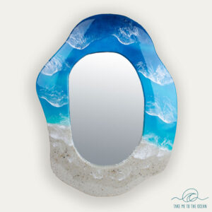 mirror with ocean waves all around. wall mirror.