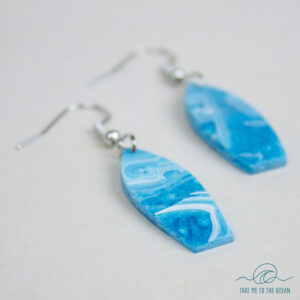 Mini surfboard dangle earrings