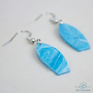 Mini surfboard dangle earrings