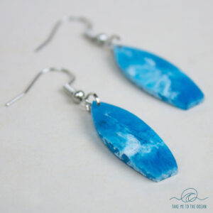 Mini surfboard dangle earrings